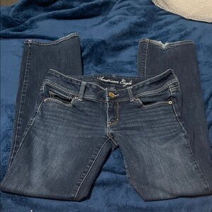 American Eagle Slim Bootcut Women's Dark Blue Jeans Size 8 Long